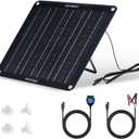 ECO-WORTHY Upgraded 10W Solar-Battery-Charger-Maintainer-12V Waterproof Portable Solar Panel Trickle Charger with OBD and Quick-Stand Support for Car Truck Boat Mower RV Trailer ATV Marine Battery