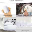 Thin Flat Soft Goose Feather Down Bed Pillows for Sleeping Hypoallergenic Standard Size Set of 1 Pack Side Back and Stomach Sleepers