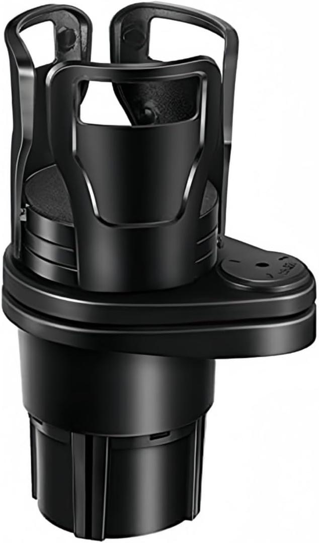 Car Cup Holder, Multi-functional, 360 Degree Rotation, Black, 7.3 x 6.5 x 2.6 inches (18.6 x 16.4 x 6.6 cm), 7.8 oz (220 g), Drink Holder, 2 Tier Customizable, Can and Couple Ramen Compatible
