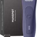MANSPOT Pubic Hair Trimmer for Men(Dusty Purple), Replaceable Ceramic Blade Heads, Waterproof Wet/DryTrimmer for Men, 90 Minutes Shaving