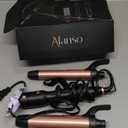 Rotating Curling Iron, 3 in 1 Automatic Curling Iron 1, 1 1/2, 1 3/4 Inch, Thermal Brush Set, Ionic Ceramic Barrel Hair Curler, Fast Heating,Travel Dual Voltage Self Curling Wand for Beach Waves