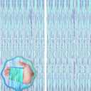 4 Pack 3.3x8.2 Feet Neon Iridescent Foil Fringe Backdrop Curtains, Tinsel Streamers Birthday Party Decorations, Fringe Backdrop for Graduation, Baby Shower, Gender Reveal, Disco Party