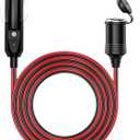KEWIG 12/24V Car Cigarette Lighter Extension Cord - 20FT Cigarette Lighter Plug Cable- 16AWG Heavy Duty Extension Cable with 15A Fuse and LED Indicator