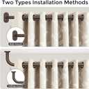 2 Pack Curtain Rods 36-88 Inch, Bronze Wrap Around Blackout Curtain Rods for Windows, 1 Inch Adjustable Heavy Duty Room Darkening Window Treatment Rod for Bedroom, Living Room, Sliding Door