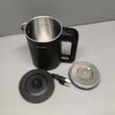 0.6L Small Electric Tea Kettle Lightweight, 20 Ounce Double Wall Hot Water Boiler Stainless Steel Auto Shut-off, 120V Portable Travel Electric Kettle Fast Boil for Tea and Coffee, Black