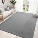 7x10 Feet Grey Area Rugs for Bedroom, Indoor Washable Memory Foam Rug for Living Room, Modern Aesthetic Minimalist Non-Slip Carpets for Kids Boys Girls Adults Dorm Home Decor