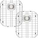 Slideep Sink Protectors for Kitchen with Sink Strainer, Sink Grate for Bottom 16''x13'', Stainless Steel Sink Bottom Grid Rear Drain Hole, 2 pack