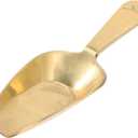 FRCOLOR Brass Tea Scoop for Loose Leaf Tea Small Metal Spoon Coffee Bean Scoop Measure Spoon for Home Restaurant