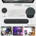 Mouse Pad and Keyboard Wrist Rest, 3-in-1 Gel Memory Foam Ergonomic Mouse Pad with Wrist Rest Set, Gaming Mousepad Arm Cushion Support for Computer Office Desk Accessories Cute Setup, Charcoal