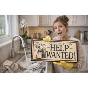Funny Kitchen Sign Wall Decor, Help Wanted Sign, Coffee Bar Sign, Rustic Farmhouse Kitchen Decor, Vintage Wooden Kitchen Sign, Coffee Station Decor, Funny Kitchen Wall Art, Gift for Coffee Lovers.