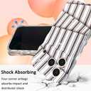 2 x I-MGAE-IN-AR Cute for iPhone 17 Pro Max Case Striped Phone Case [Curly Wave Edge] [Full Camera Protection] [14 FT Drop Protection] Soft TPU Slim Shockproof Phone Cover for Men and Women, Black