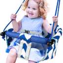 Toddler Swing  Comfy Baby Swing Outdoor Indoor, Kids Swing Seat for Backyard, Safety Harness, Secure, Safe Quick Click Locking System, Blister-Free Rope, Easy Installation Indoor Baby Swing(Blue)