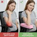Smiry Ergonomic Office Chair Armrest Pads, Memory Foam Arm Rest Covers, Non-Slip Armrest Cushion with Adjustable Buckles and Straps, Elbow Relief for Desk, Gaming & Wheelchair (Pink, Set of 2)