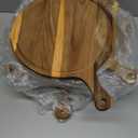 Nuenen 10 Pcs Round Wood Cutting Board with Handle Acacia Wooden Serving Kitchen Chopping Boards for Pizza, Bread, Cheese, Charcuterie, Fruit, Vegetables(Acacia)