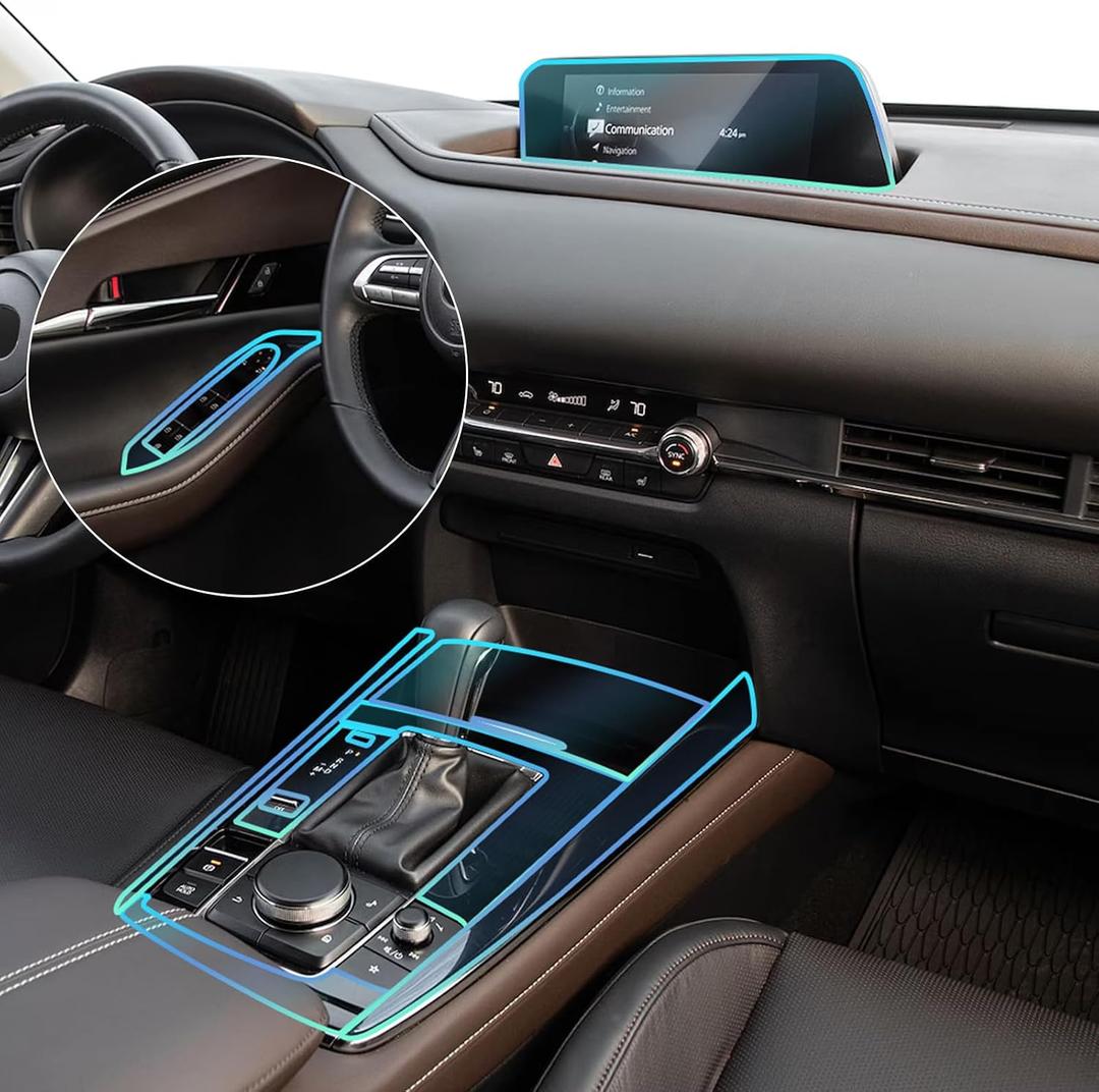 for 2020-2025 Mazda CX30 PPF Precut 8.5Mil Car Paint Protective Film TPU HD Film Scratch Protector Interior Accessories (Automatic Full Set 14Pcs)