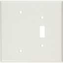 Leviton 2-Gang Combination, 1-Toggle 1-Blank Wallplate, Oversized, Thermoset, 88106, White