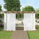 SpaceDresser Waterproof Outdoor Sheer Curtains for Patio - 4 Panels Rod Pocket Indoor Voile Sheer Curtain for Living Room,52W x 120L inch,White