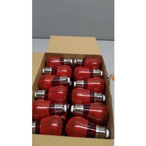 48 Pcs Christmas Colored LED String Light Bulbs Plastic Waterproof S14 Replacement Bulbs E26 Base 1 Watt LED Bulb for Indoor Outdoor String Lights Christmas Decoration(Red and Green) (Copper)