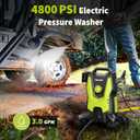YERYORK Electric Pressure Washer, 4800 PSI 3.0 GPM Power Washer with 4 Lockable Wheels, Steel Wand, 4 Quick Connect Nozzles, 500ml Foam Cannon, High Pressure Washer for Decks/Driveways/Cars