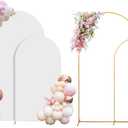 Metal Arch Backdrop Stand Set of 2 With Cover, (7.2FT+6FT) Gold Wedding Arch Stand Balloon Arched Frame for Birthday Party Baby Shower Graduation Ceremony Decoration