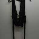 SOLY HUX Women's Sexy Halter Going Out Top Open Back Deep V Neck Sleeveless Vest Tank Tops Party Clubwear (Medium, Pure Black)