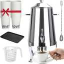 Commercial Coffee Urn - Stainless Steel Beverage Dispensers with Fuel Holder,Hot Drink Dispenser for Coffee Tea(13L)