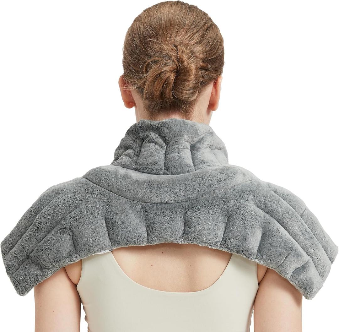 Microwavable Heating Pads, Microwave Heating Pad for Neck and Shoulders, Heated Neck Wrap, Hands-Free Weighted Shoulder Wrap for Relax and Soothing
