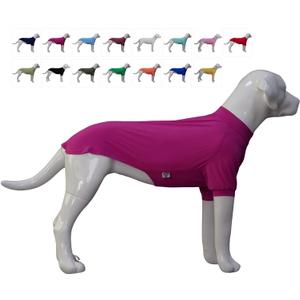 LoveLongLong Spring Summer Cooling Dog T-Shirt with UV Protection and Moisture-Wicking Fabric Blank Color Purplish red 2XL (2XL (for medium large dog))