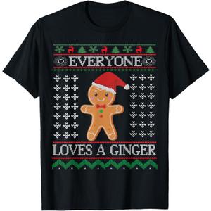 Everyone Loves A Ginger - Fun Outfit For Christmas, Costume T-Shirt Men's Small, Black
