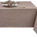 Rectangle Table Cloth Linen Farmhouse Stainproof Waterproof Washable Polyester Oblong Rectangular Fabric Table Cover for Kitchen Dining Dinner(Mocha/52x70 Inch)