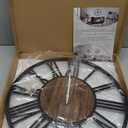 LEIKE Large Wall Clocks with Night Light Battery Operated, Silent Non Ticking, Rustic Modern Big Wood Clock for Living Room, Bedroom, Kitchen, Farmhouse, Office, Home Decor-20 Inch, (Roman Numerals)