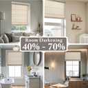 Madison Park Galen Matte Linen Cordless Roman Shades - Fabric Privacy Single Panel Darkening, Energy Efficient, Thermal Insulated Window Blind Treatment, for Home, Living Room Decor, 39" W x 64" H