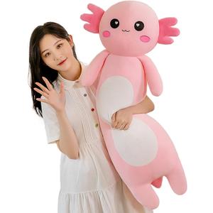 Somao Long Axolotl Plush Pillow, Cute Axolotl Stuffed Animal Body Plush Soft Plushies Doll Toy for Girls Boys(80cm/31.4inch,Pink)