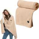 Heated Blanket, Heated Shawl Wraps for Women, Portable Heated Shawl, Portable USB Hooded Heated Blanket Shawl, Soft Zipper Shaw-l Wraps for Women with 3 Heating Levels for Outdoor, Home