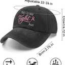 Breast Cancer Gifts for Woman, Breast Cancer Awareness Accessories, Chemo Adjustable Cotton Embroidered Pink Ribbon Baseball Cap, Adjustable Size: Hat circumference 22-24"/56-61cm, height 4.72"/12cm, brim 2.75"/7cm