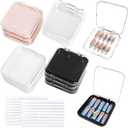 12 Pcs Press on Nail Packaging Box Press on Nail Storage Box for Press Ons with 60 Pcs Adhesive Double Sided Tape Acrylic Fake Nail Display Box False Nail Organizer Case for Home Salon Use (4 Color)