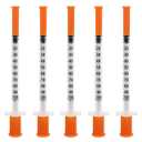 U-100 1mL Syringe with 30G 1/2 inch Needles Individual Package Pack of 100