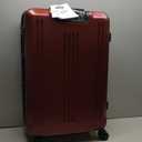 Coolife Luggage PC+ABS Expandable Hardshell Suitcase with TSA Lock, Spinner Checked Lightweight (wine red, L(28IN))