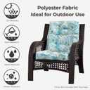 Outdoor Tufted High-Back Chair Cushions, One-Piece Hinged Seat and Back Design, Reversible with 4 Ties, Durable Polyester Fabric, Recycled Fiber Fill - Set of 2, Baltic Paisley