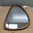 20x30 Inch Dark Walnut Asymmetrical Wood Wall Mirror for Entryway