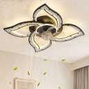 Flower Modern CeilingFans with Lights, White