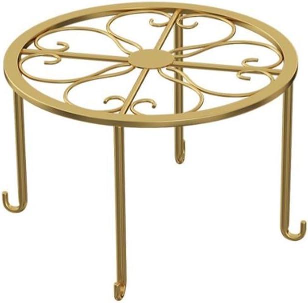 Hewnda 1Pack Metal potted plant stand, rust-proof iron flower pot stand, heavy duty pot stand for indoor patio (Gold)
