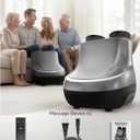 Musugy Shiatsu Foot and Calf Massager with Heat : 2 in 1 Foot Massager Machine with Kneading & Compression for Plantar Fasciitis, Neuropathy, Circulation, Relaxation for Women Man, Up to Size 13