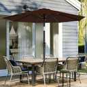 AreShark 9 FT Patio Umbrella for Outdoor, Outdoor Table Umbrella with Push Button Tilt and Crank, Outdoor Patio Umbrellas with 8 Sturdy Ribs for Market, Garden, Pool (Brown)
