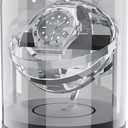 Elestoria Orbit Watch Winder  Single Automatic Watch Winder with Glass Display Cover | Quiet Motor, Gyroscope Rotation, Luxury Mechanical Watch Winder Box (Silver)