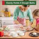 2 PCS Clear Pizza Dough Proofing Box with Lids, 12.8x9.2 Inch Dough Trays for Bread Making, Graduated Pizza Proofing Container Fits 4 Dough Balls for Home Kitchen, Restaurants, Chef(Small)