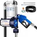 12V Fuel Transfer Pump Kit 18 GPM - Explosion-Proof Gas & Diesel Transfer Pump with Auto Shut-Off Nozzle & Filter - 12 Volt Heavy Duty Fuel Transfer Tank Pump for Tractors, Boats & Job Sites