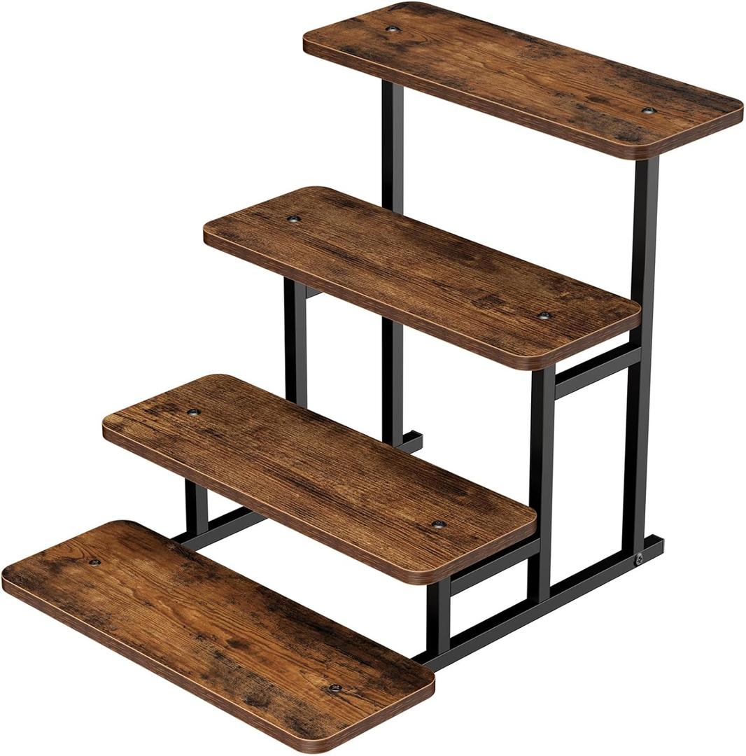 Cupcake Stand for 50 Cupcakes 4 Tiered Tray Stand for Food Cookie Wooden Dessert Display Risers for Party Wedding Buffet Stepped Risers Display Stands for Vendor Farmers Market Display, Brown