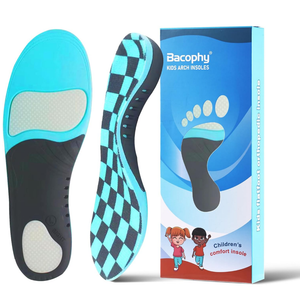 Bacophy Kids Arch Support Insoles Children Orthotic Inserts for Plantar Fasciitis, Flat Feet, Heel Pain Relief, Premium Pu, TPU, Gel Shock Absorption Deep Heel Cup Cushioning Inner Sole 5-6.5 Big Kid