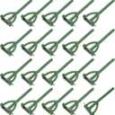 40-Pack Boutonnieres Safety Pins, Plastic Triangle Corsage Pin Buttonhole Flowers Pins for Wedding/Bridegroom Brooch/Party, T Shape Safety Clips Holder [6.5cm, Green]